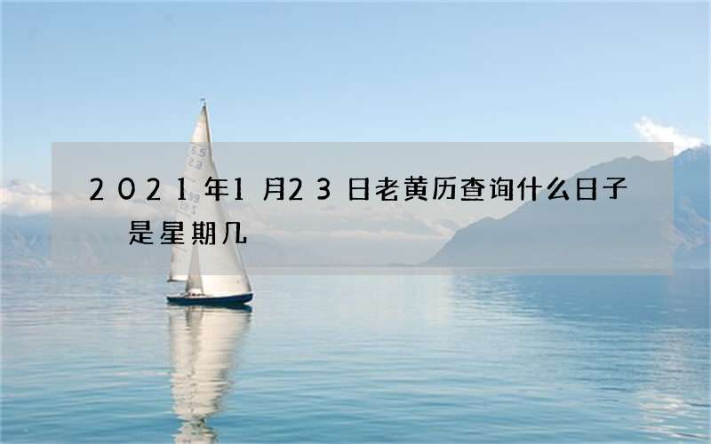 2021年1月23日老黄历查询什么日子 是星期几